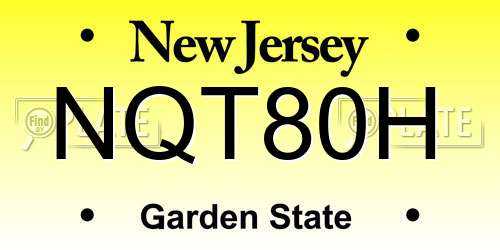 NQT80H New Jersey License Plate