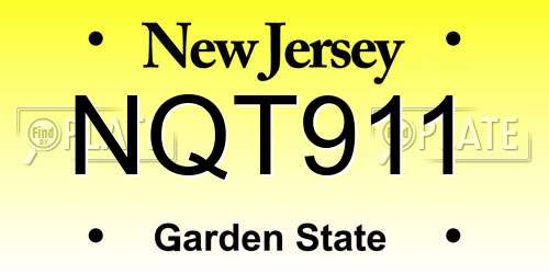 NQT911 New Jersey License Plate