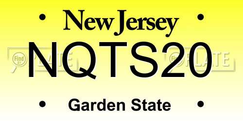 NQTS20 New Jersey License Plate