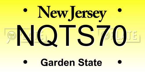 NQTS70 New Jersey License Plate