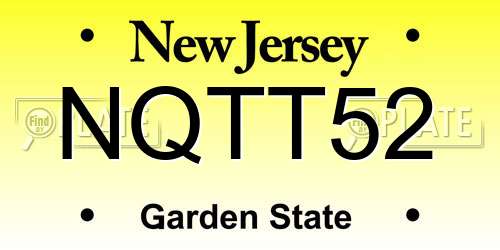 NQTT52 New Jersey License Plate