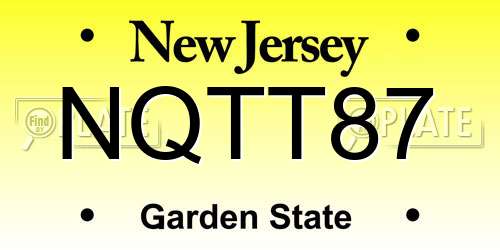 NQTT87 New Jersey License Plate