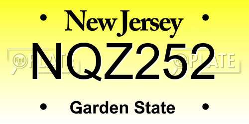 NQZ252 New Jersey License Plate