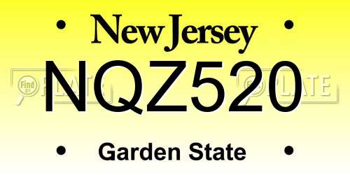 NQZ520 New Jersey License Plate