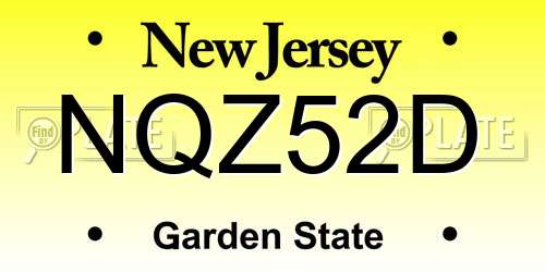 NQZ52D New Jersey License Plate