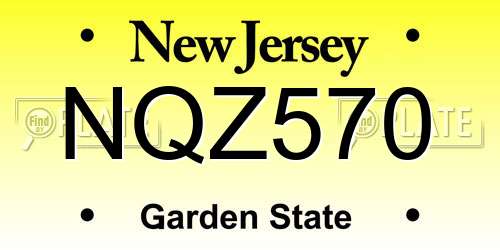 NQZ570 New Jersey License Plate