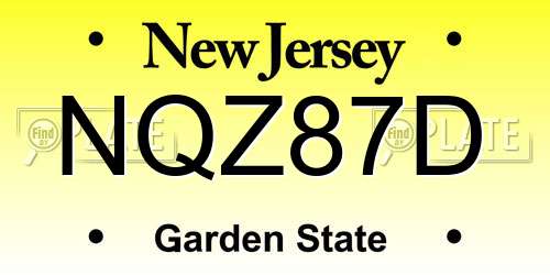 NQZ87D New Jersey License Plate
