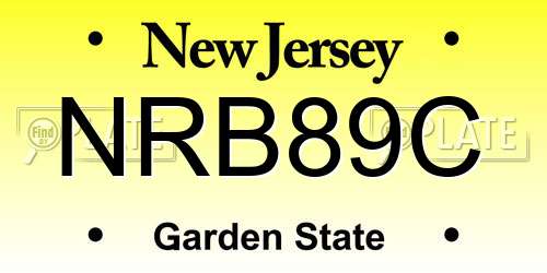NRB89C New Jersey License Plate