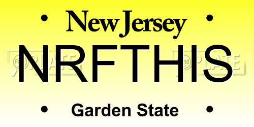NRFTHIS New Jersey License Plate