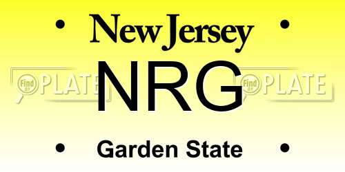 NRG New Jersey License Plate