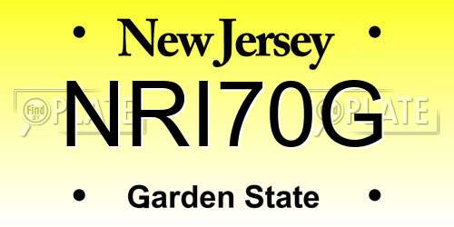 NRI70G New Jersey License Plate