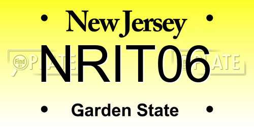 NRIT06 New Jersey License Plate