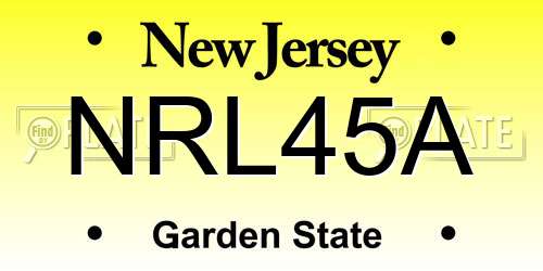 NRL45A New Jersey License Plate