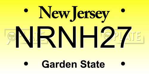 NRNH27 New Jersey License Plate