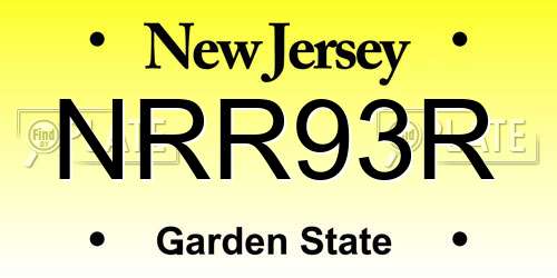 NRR93R New Jersey License Plate