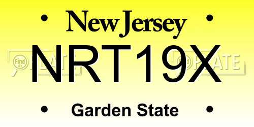 NRT19X New Jersey License Plate