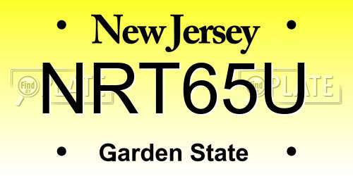 NRT65U New Jersey License Plate