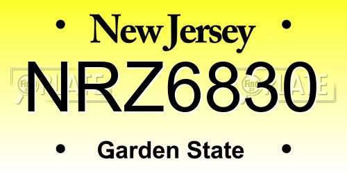 NRZ6830 New Jersey License Plate