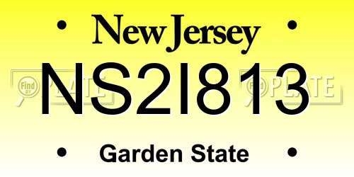 NS2I813 New Jersey License Plate