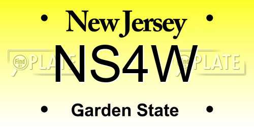 NS4W New Jersey License Plate