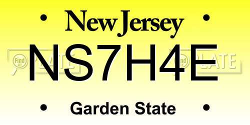 NS7H4E New Jersey License Plate