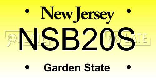 NSB20S New Jersey License Plate
