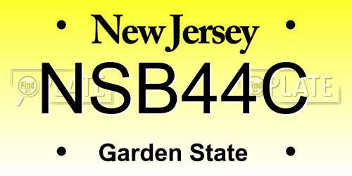 NSB44C New Jersey License Plate