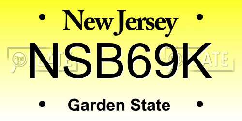 NSB69K New Jersey License Plate