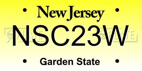 NSC23W New Jersey License Plate