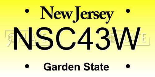 NSC43W New Jersey License Plate