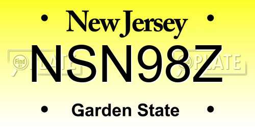 NSN98Z New Jersey License Plate
