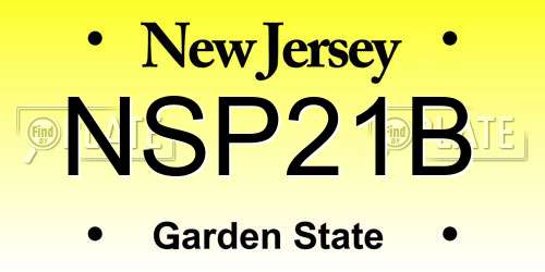 NSP21B New Jersey License Plate