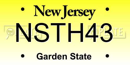 NSTH43 New Jersey License Plate
