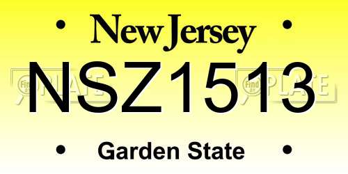 NSZ1513 New Jersey License Plate