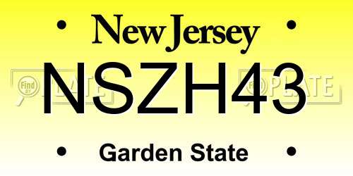 NSZH43 New Jersey License Plate