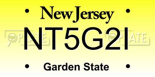 NT5G2I New Jersey License Plate