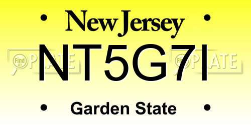 NT5G7I New Jersey License Plate