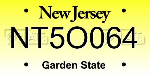 NT5O064 New Jersey License Plate