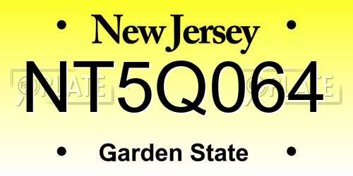 NT5Q064 New Jersey License Plate