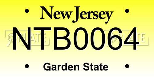 NTB0064 New Jersey License Plate
