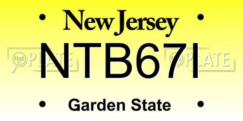 NTB67I New Jersey License Plate