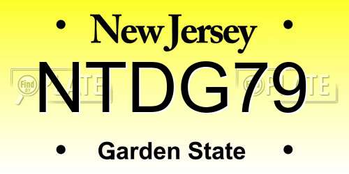 NTDG79 New Jersey License Plate
