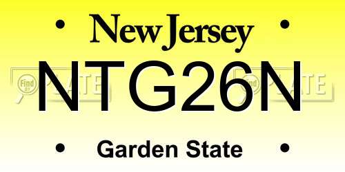 NTG26N New Jersey License Plate