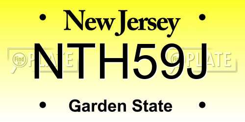 NTH59J New Jersey License Plate