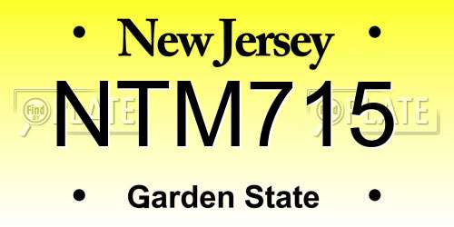 NTM715 New Jersey License Plate