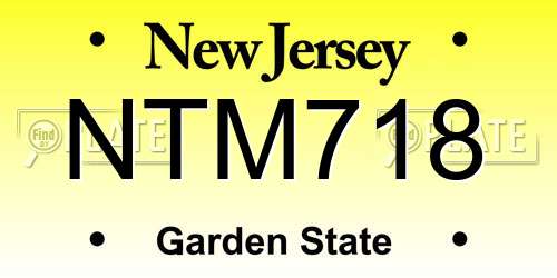 NTM718 New Jersey License Plate