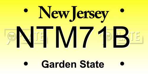 NTM71B New Jersey License Plate