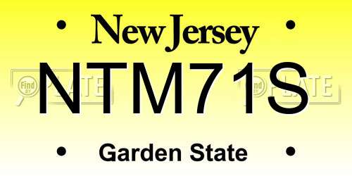 NTM71S New Jersey License Plate