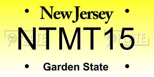 NTMT15 New Jersey License Plate