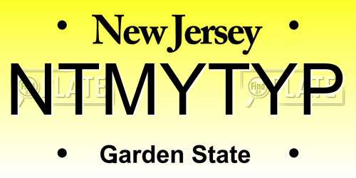 NTMYTYP New Jersey License Plate